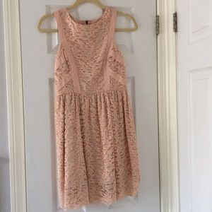 Floral laced light pink dress